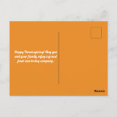 Happy Thanksgiving Orange Happy Postcard Postkarte (Rückseite)