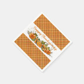 Happy Thanksgiving Orange Kariert Napkins Serviette (Ecke)