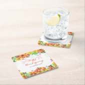 Happy Thanksgiving Orange Pumpkins Rechteckiger Pappuntersetzer (Vor Ort)