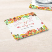 Happy Thanksgiving Orange Pumpkins Rechteckiger Pappuntersetzer (angewinkelt)