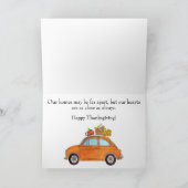 Happy Thanksgiving Orange Retro Fiat 500 Karte (Innenseite)
