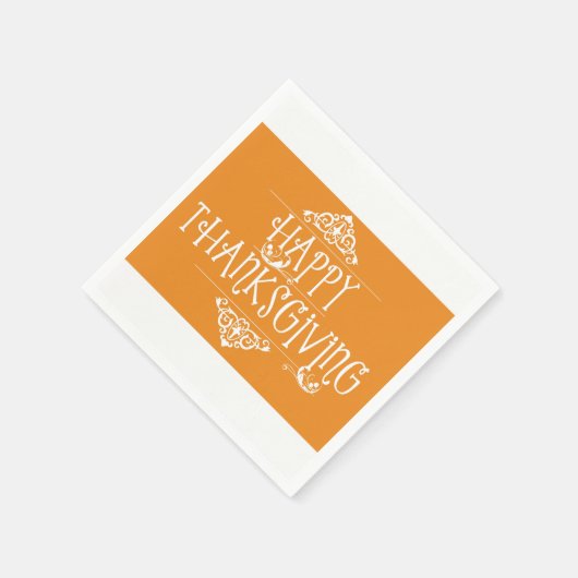 Happy Thanksgiving Orange Serviette (Ecke)