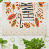 Happy Thanksgiving Orange Yellow Herbstlaubs Geschirrtuch (Gefaltet)