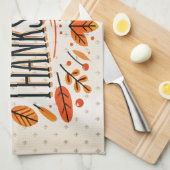 Happy Thanksgiving Orange Yellow Herbstlaubs Geschirrtuch (Viertel Falte)