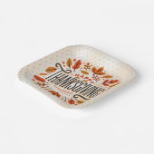 Happy Thanksgiving Orange Yellow Herbstlaubs Pappteller (Gewinkelt)