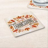 Happy Thanksgiving Orange Yellow Herbstlaubs Rechteckiger Pappuntersetzer (angewinkelt)