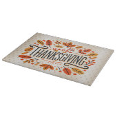 Happy Thanksgiving Orange Yellow Herbstlaubs Schneidebrett (Ecke)