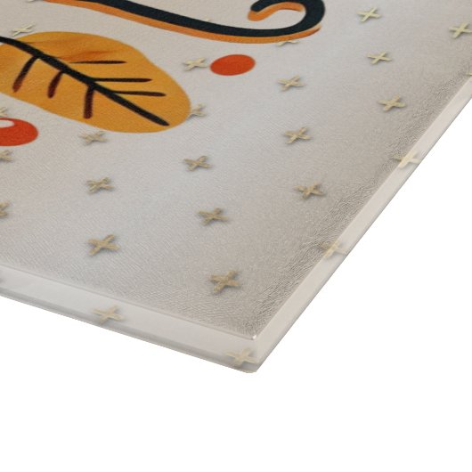 Happy Thanksgiving Orange Yellow Herbstlaubs Schneidebrett (Ecke)