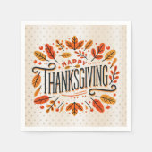 Happy Thanksgiving Orange Yellow Herbstlaubs Serviette (Vorderseite)