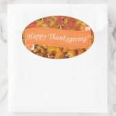 Happy Thanksgiving Ovaler Aufkleber (Tasche)