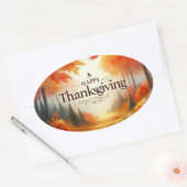 Happy Thanksgiving Ovaler Aufkleber (Umschlag)