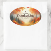 Happy Thanksgiving Ovaler Aufkleber (Tasche)