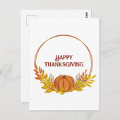 Happy Thanksgiving Pampkin Postkarte (Vorne/Hinten)