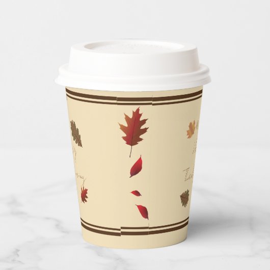 'Happy Thanksgiving' Paper Cup Set (mit Deckel) Pappbecher (Links)