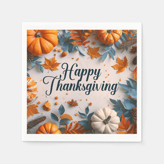 Happy Thanksgiving Paper Napkin Serviette (Vorderseite)