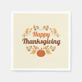 Happy Thanksgiving Paper Napkin Serviette