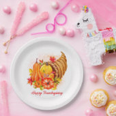 Happy Thanksgiving Paper Plate Pappteller (Party)