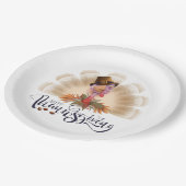 Happy Thanksgiving Paper Plate Pappteller (Schrägansicht)
