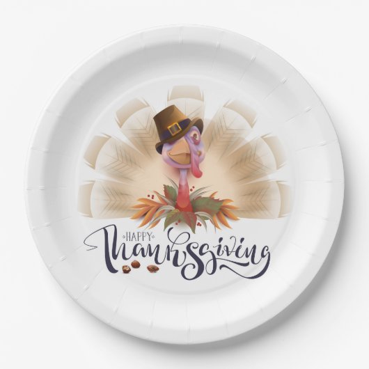 Happy Thanksgiving Paper Plate Pappteller (Vorderseite)