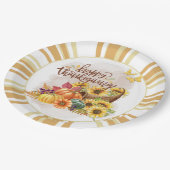 Happy Thanksgiving Paper Plate Pappteller (Schrägansicht)