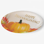 Happy Thanksgiving Paper Plate Pappteller (Schrägansicht)