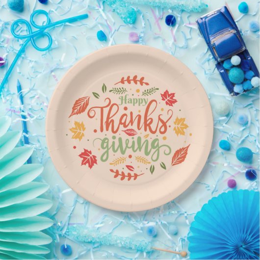 Happy Thanksgiving Paper Plate Pappteller (Party)