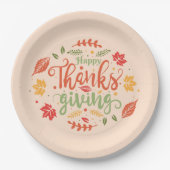 Happy Thanksgiving Paper Plate Pappteller (Vorderseite)