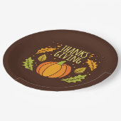 Happy Thanksgiving Paper Plate Pappteller (Schrägansicht)