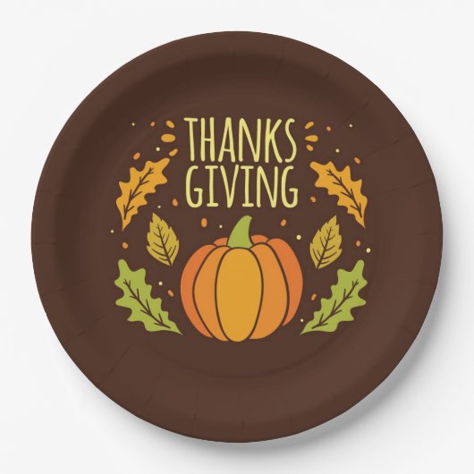 Happy Thanksgiving Paper Plate Pappteller (Vorderseite)