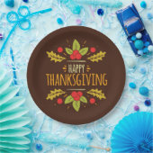 Happy Thanksgiving Paper Plate Pappteller (Party)