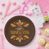 Happy Thanksgiving Paper Plate Pappteller (Party)
