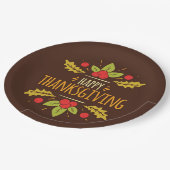 Happy Thanksgiving Paper Plate Pappteller (Schrägansicht)