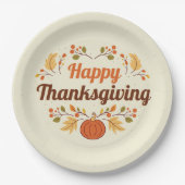 Happy Thanksgiving Paper Plate Pappteller (Vorderseite)