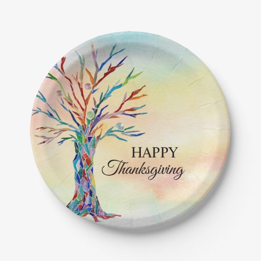 Happy Thanksgiving Pappteller (Vorderseite)