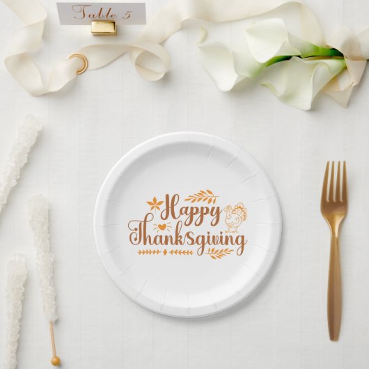 Happy Thanksgiving Pappteller (Hochzeit)