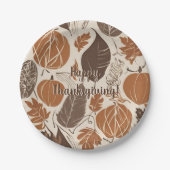 Happy Thanksgiving Pappteller (Vorderseite)