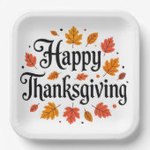 Happy Thanksgiving Pappteller (Vorderseite)