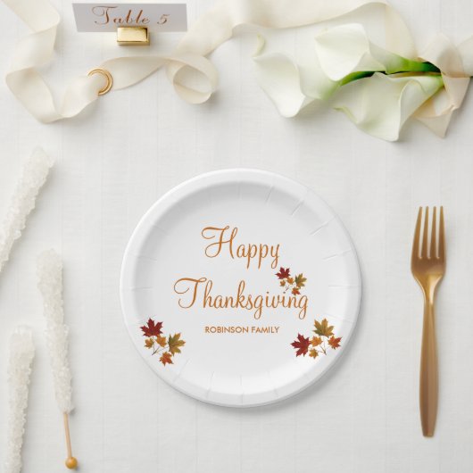 Happy Thanksgiving Pappteller (Hochzeit)