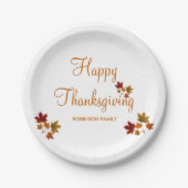Happy Thanksgiving Pappteller (Vorderseite)