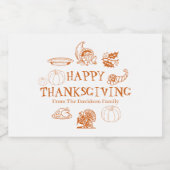Happy Thanksgiving, passen Sie Familienname-Favori Lebensmitteletikett (Einzelnes Label)