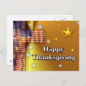 Happy Thanksgiving Patriotic Feiertagspostkarte (Vorne/Hinten)