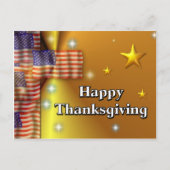 Happy Thanksgiving Patriotic Feiertagspostkarte (Vorderseite)
