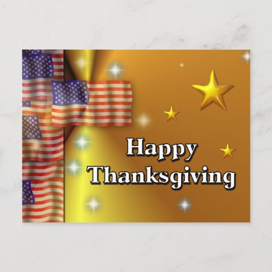 Happy Thanksgiving Patriotic Feiertagspostkarte (Vorderseite)