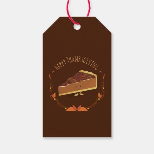 Happy Thanksgiving Pecan Pie Slice | Geschenkmarke Geschenkanhänger (Vorderseite)