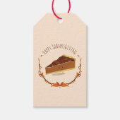 Happy Thanksgiving Pecan Pie Slice Tan Brown Geschenkanhänger (Vorderseite)