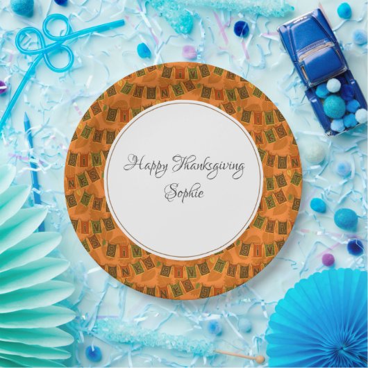 Happy Thanksgiving Personalisiert Pappteller (Party)