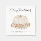 Happy Thanksgiving Personalisiert Pumpkin Serviette (Vorderseite)
