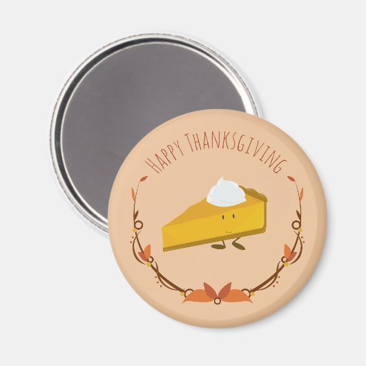 Happy Thanksgiving Pie Slice | Magnet (Vorderseite/Rückseite)