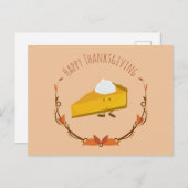 Happy Thanksgiving Pie Slice | Postkarte (Vorne/Hinten)