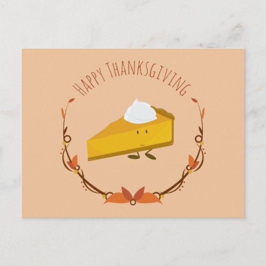 Happy Thanksgiving Pie Slice | Postkarte (Vorderseite)